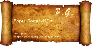 Popu Gorgiás névjegykártya